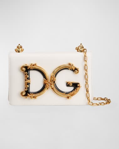 Dolce&Gabbana DG Girls Barocco Small Leather Crossbody Bag