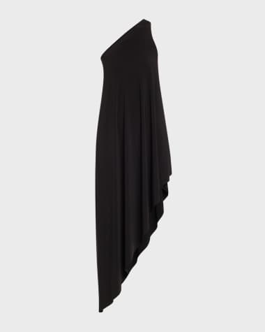 Norma Kamali One-Shoulder Diagonal Tunic Coverup