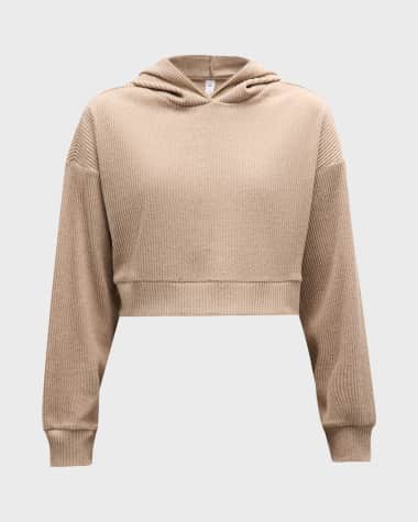 Alo Yoga Muse Ribbed Hoodie Sweatshirt