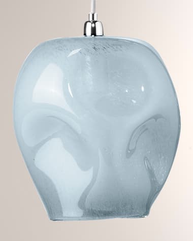 Jamie Young Large Dimple Blue Glass Pendant