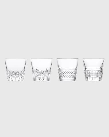 Saint Louis Crystal Versailles King Louis Double Old Fashioned Glasses, Set of 4