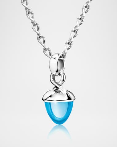 Tamara Comolli Mikado Bouquet 18k White Gold Swiss Blue Topaz Pendant