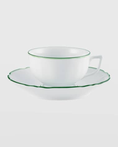 Raynaud Touraine Double Filet Green Teacup