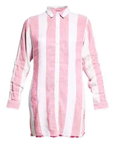Tommy Bahama Rugby Beach Stripe Boyfriend Shirt