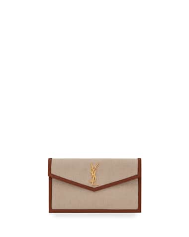 Saint Laurent Uptown Medium YSL Monogram Canvas Clutch Bag