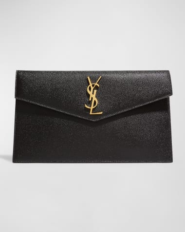 Saint Laurent Uptown YSL Pouch in Grained Leather