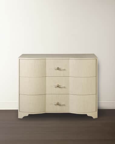 Worlds Away Norse 3-Drawer Grasscloth Chest