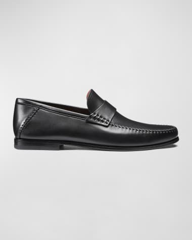 Santoni Men's Paine Whipstitched Leather Loafers