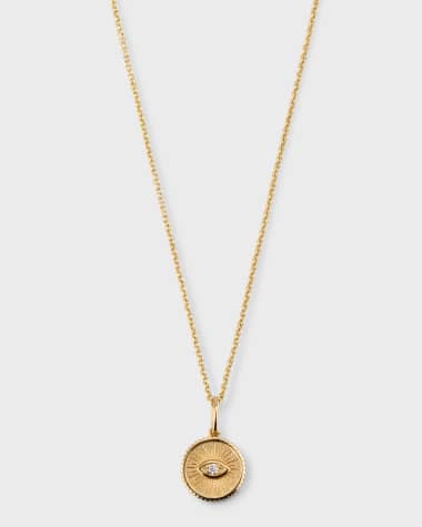 Sydney Evan 14k Diamond Evil Eye Coin Necklace