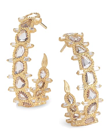 COOMI Luminosity 20K Medium Diamond Hoop Earrings