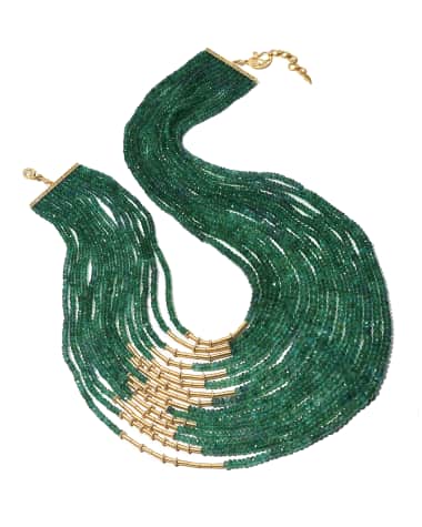 COOMI Affinity 20K Emerald Multi-Strand Necklace w/ Diamonds