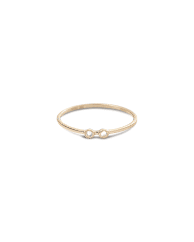 COOMI 20k Bezel-Set 2-Diamond Stack Ring, Size 7
