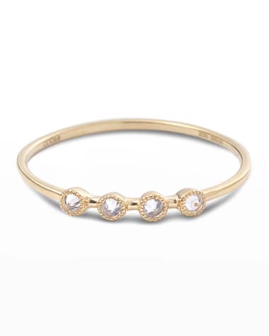 COOMI 20k Bezel-Set 4-Diamond Stack Ring, Size 7