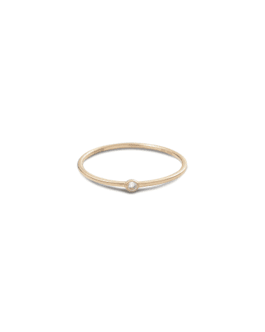 COOMI 20k Bezel-Set 1-Diamond Stack Ring, Size 7