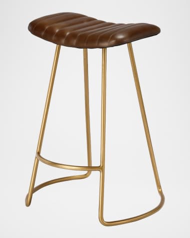 Jamie Young Luke Leather Counter Stool
