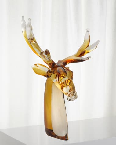 Dale Tiffany Reindeer Art Glass Sculpture