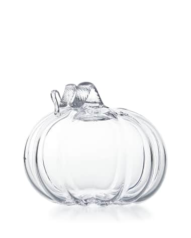 Simon Pearce Large Glass Pumpkin with Twisted Stem