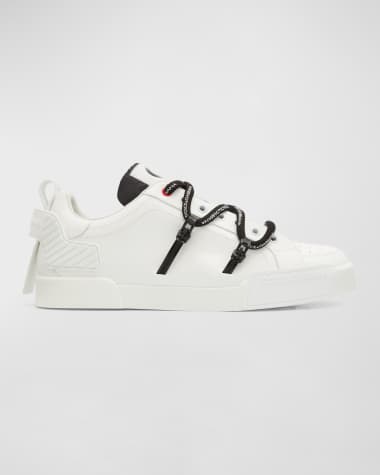 Dolce&Gabbana Men's Portofino Leather Logo Sneakers