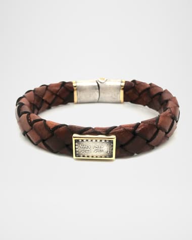 Jorge Adeler Men's Ancient Coin Leather Bracelet