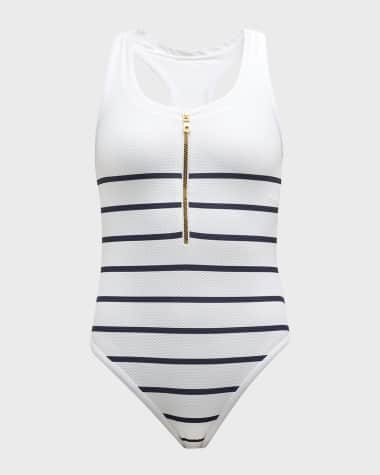 Heidi Klein Core Textured Binding Racerback One-Piece Swimsuit