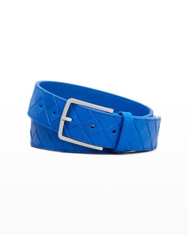 Bottega Veneta Men's Cintura Intrecciato Leather Belt