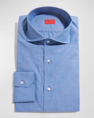 Isaia Men's Chambray Dress Shirt