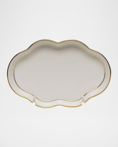 Herend Golden Edge Small Scalloped Tray