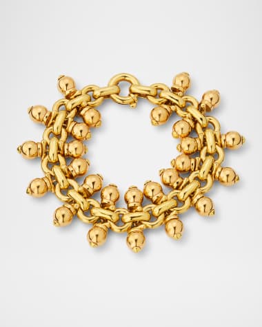 NM Estate Estate Omar Torres 18K Yellow Gold Hollow Bead Bracelet
