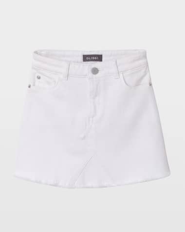 DL1961 Girl's Jenny Raw Hem A-Line Skirt, Size 2-6