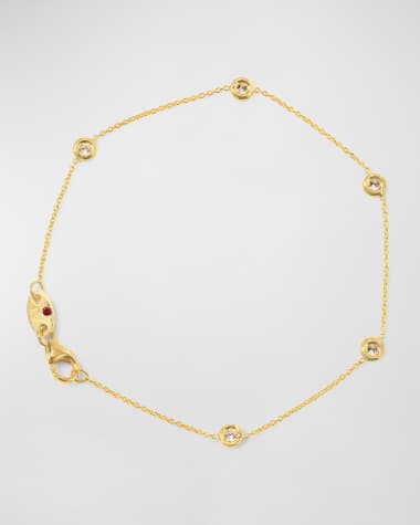 Roberto Coin 18k Gold 5-Diamond Station Bracelet