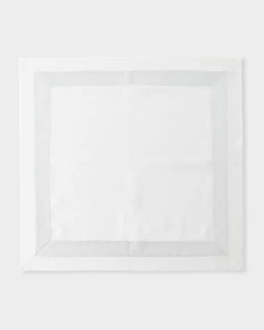 Nomi K Silver Shimmer White New Border Napkin