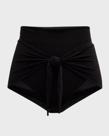 Norma Kamali Diaper Tie-Front High-Waist Bikini Bottom