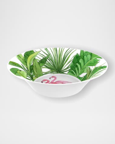 Bamboo Table Flamingo Tropics Shatter-Resistant Bamboo Cereal Bowls, Set of 4