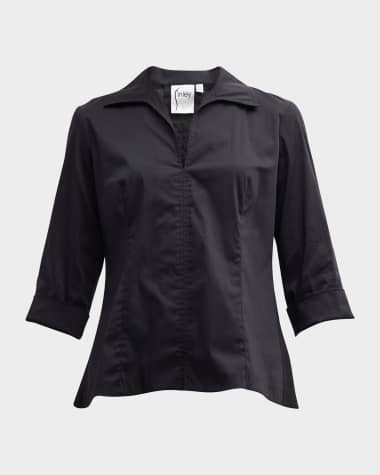Finley 3/4-Sleeve Stretch Cotton Swing Shirt