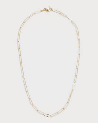 14k Gold Large Curb Link Chain Necklace - Zoe Lev Jewelry