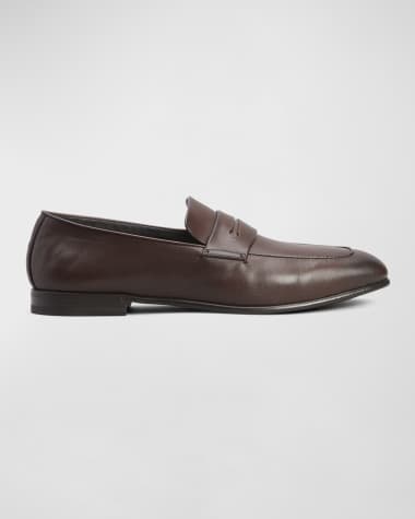 ZEGNA Men's Lasola Leather Penny Loafers