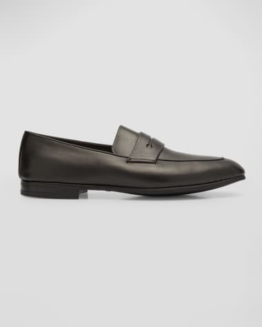 ZEGNA Men's Lasola Leather Penny Loafers