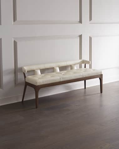 Global Views Moderno Leather Bench