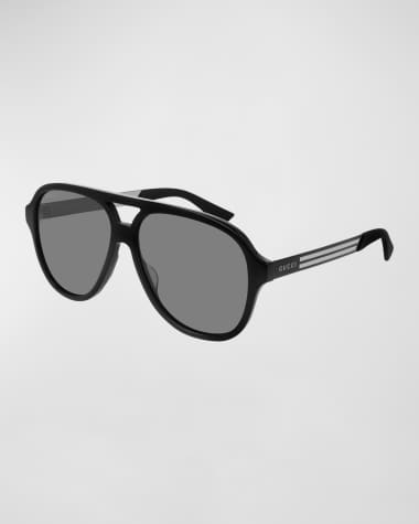 Gucci Men's Aviator Logo Sunglasses