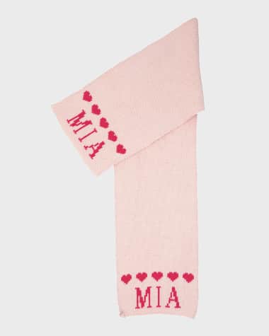 Butterscotch Blankees Kid's String of Hearts Scarf, Personalized