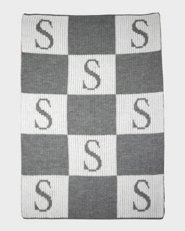 Butterscotch Blankees Initial & Colorblock Stroller Blanket, Personalized