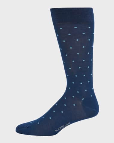 Marcoliani Men's Polka Dot Crew Socks