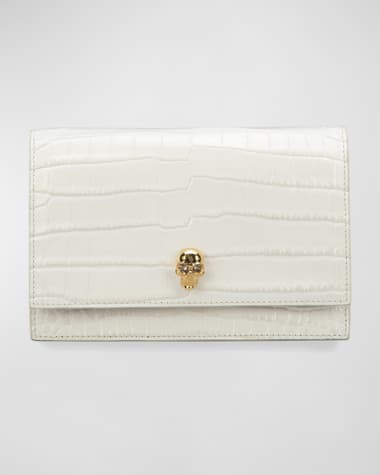McQueen Mini Mock-Croc Crossbody Bag with Small Skull