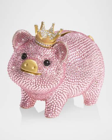 Jay Strongwater Pave Piggy Bank with Crown