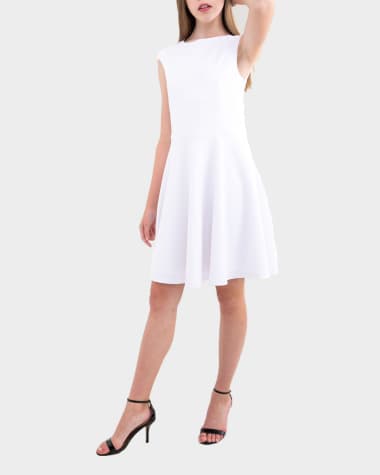 Un Deux Trois Girl's Textured Cap Sleeve Dress, Size 7-16
