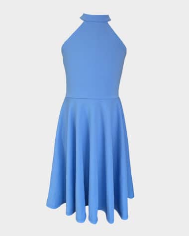 Un Deux Trois Girl's Halter Keyhole-Back Dress, Size 7-16