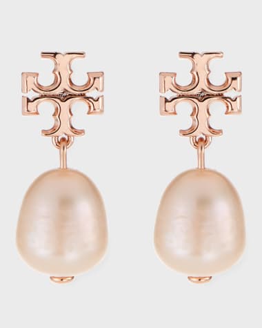 Tory Burch Kira Pearl-Drop Earrings, Rose Gold
