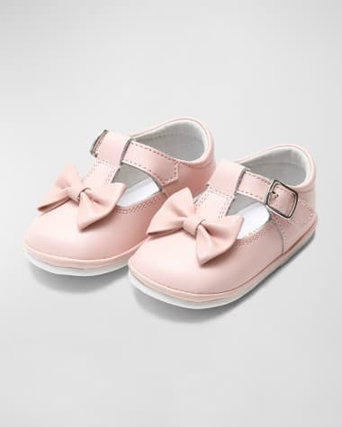 L'Amour Shoes Minnie Bow Leather Mary Janes, Baby