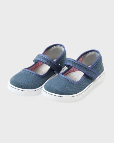 L'Amour Shoes Girl's Jenna Canvas Mary Jane, Baby/Toddler/Kids