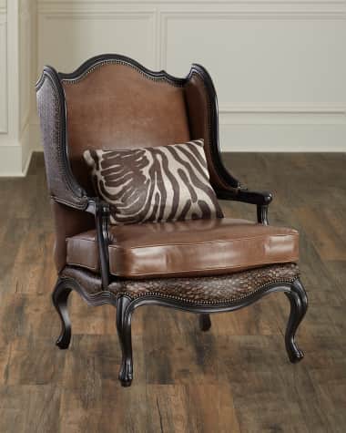 Massoud Lettsworth Leather Wing Chair